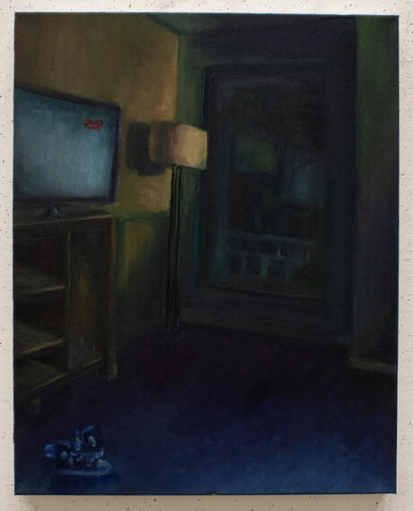 Movie Night, 2025, Oil, 16” x 20”