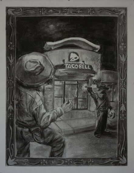 Baja Blast, 2026, Charcoal, 18" x 23"